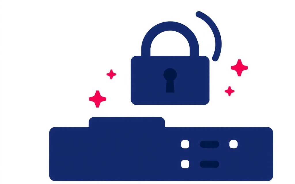 Ilustrație cu date securizate, lacăt și simboluri de confidențialitate